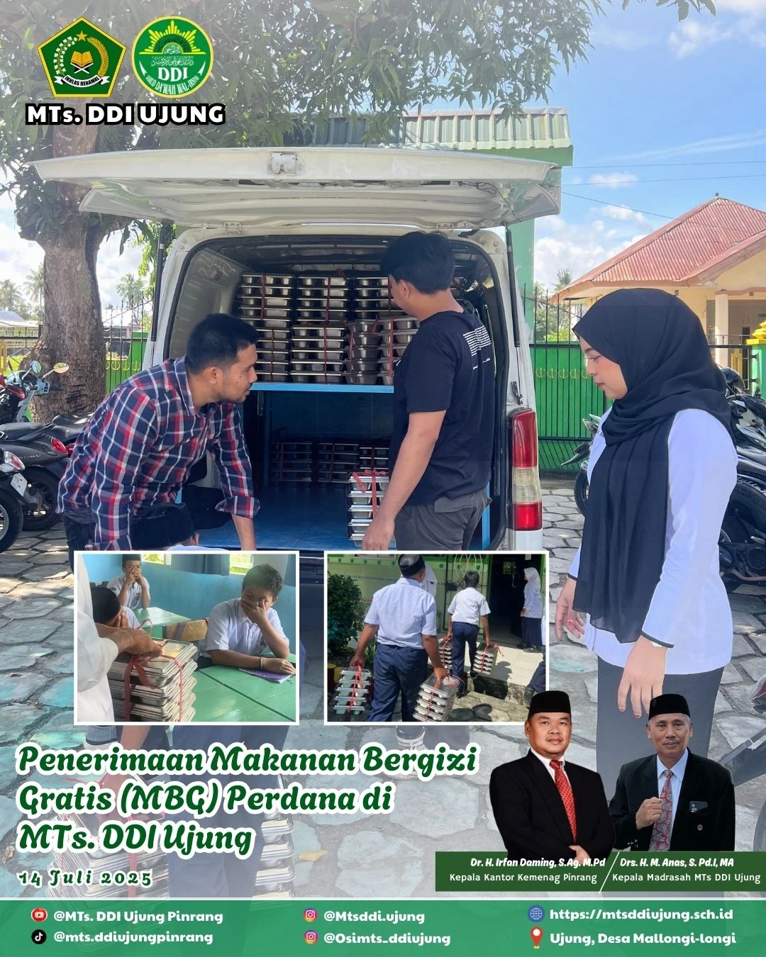 Penerimaan Makanan Bergizi Gratis (MBG) Perdana di MTs. DDI Ujung
