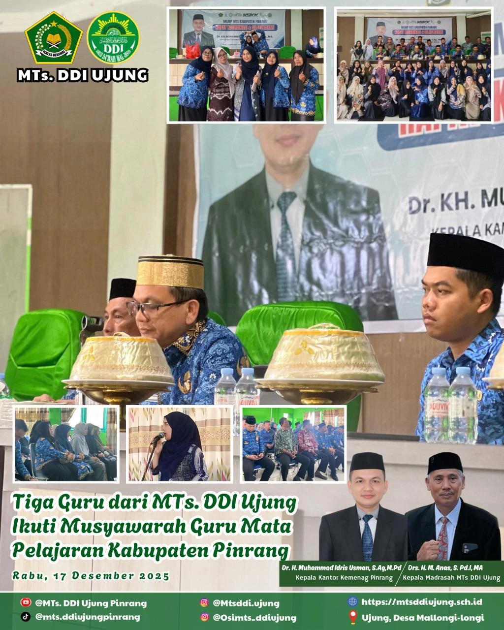 Tiga Guru dari MTs. DDI Ujung Ikuti Musyawarah Guru Mata Pelajaran Kabupaten Pinrang