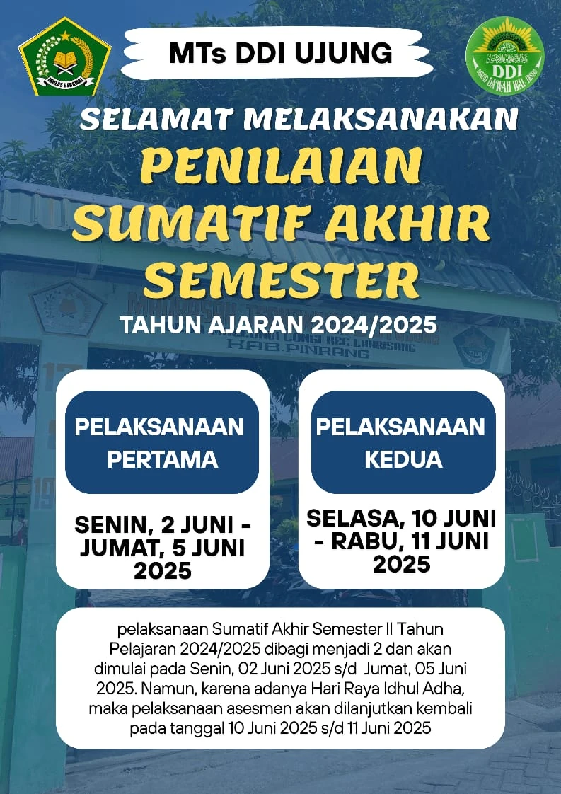 Pelaksanaan Sumatif Akhir Semester II Tahun Pelajaran 2024/2025 di MTs. DDI Ujung